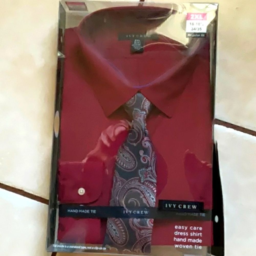 🔥 Take 50% OFF- Ivy Crew Men’s Dress Shirt, Size 18-18 1/2